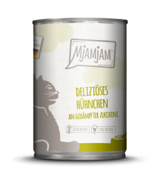 MjAMjAM mit Hühnchen an gedämpfter Zucchini für Katzen 6 x 400 g 