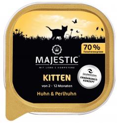 MAJESTIC Kitten 16x100g Schale mit Huhn & Perlhuhn 