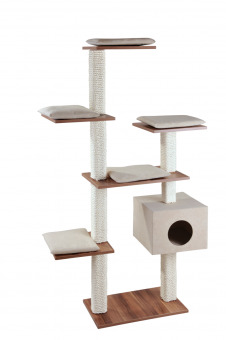 SILVIO DESIGN Kratzbaum Cosy ca. 50 x 110 x 175 cm, braun - creme-weiß 