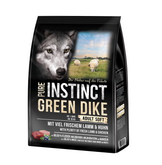PURE INSTINCT GREEN DIKE Adult SOFT mit Lamm & Huhn für Hunde 1 kg 