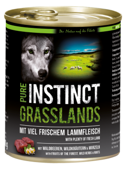 PURE INSTINCT GRASSLANDS mit Lamm für Hunde 6 x 800 g 