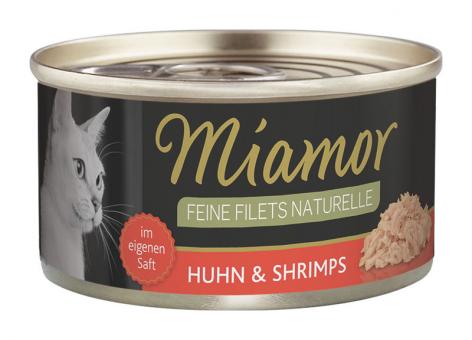 Miamor FEINE FILETS mit Huhn, Shrimps für Katzen 24 x 80 g 