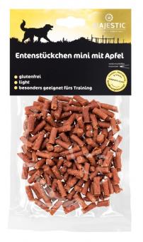 MAJESTIC Entenstückchen mini mit Apfel für Hunde 70 g 