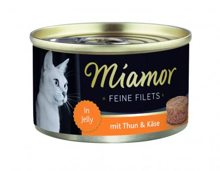 Miamor FEINE FILETS mit Thunfisch, Käse für Katzen 24 x 100 g 