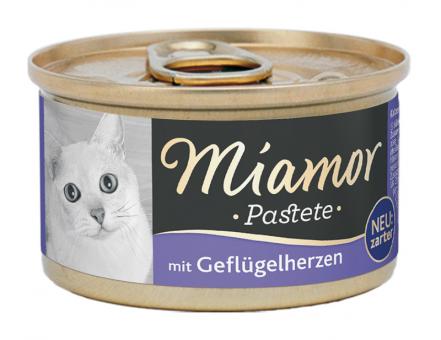 Miamor Pastete mit Geflügelherzen für Katzen 12 x 85 g 