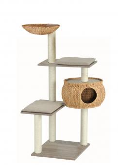 SILVIO DESIGN Katzenkratzbaum Cosy ca. 77 x 95 x 139 cm, grau-weiß 