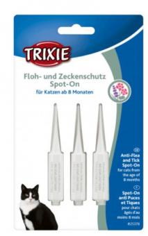TRIXIE Floh- und Zeckenschutz Spot-On für Katzen 3 x 1  ml 