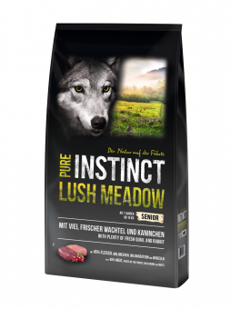 PURE INSTINCT LUSH MEADOW Senior mit Wachtel, Kaninchen 12 kg 