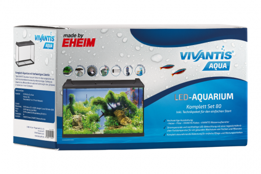 VIVANTIS LED-Aquarium Komplettset 80 ca. 80 x 35 x 45 cm, weiß 