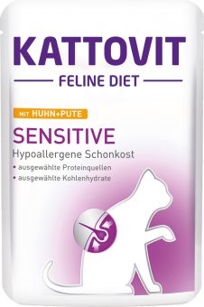 KATTOVIT Feline Diet Sensitive mit Huhn, Pute für Katzen 24 x 85 g 