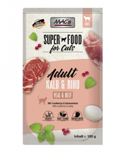 MAC's SUPER FOOD mit Kalb, Rind für Katzen 12 x 100 g 