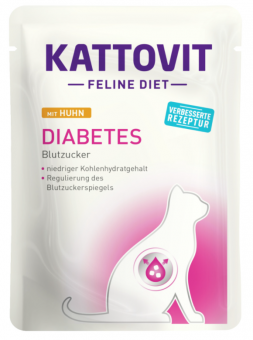 KATTOVIT Feline Diet Diabetes mit Huhn für Katzen 24 x 85 g 