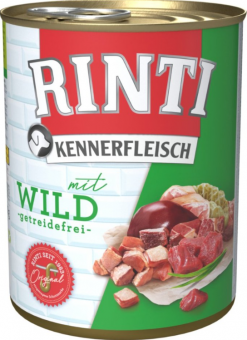 RINTI KENNERFLEISCH mit Wild für Hunde 12 x 800 g 