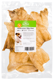 arriba Rinderohren für Hunde 100 g 