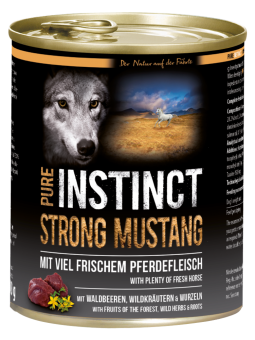PURE INSTINCT STRONG MUSTANG mit Pferd für Hunde 6 x 800 g 