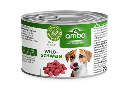 arriba mit Wildschwein für Hunde 6 x 200 g 