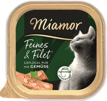 Miamor Feines & Filet mit Geflügel, Gemüse für Katzen 16 x 100 g 