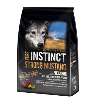 PURE INSTINCT STRONG MUSTANG mit Pferd für Hunde 4 kg 