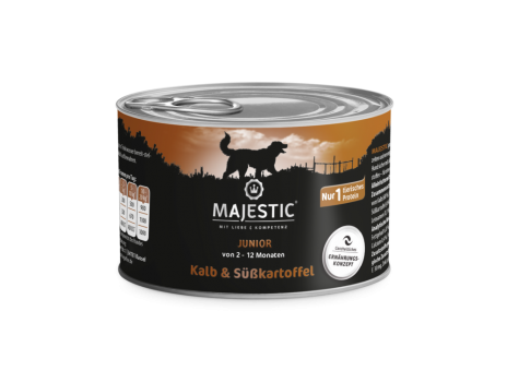 MAJESTIC Junior mit Kalb, Süßkartoffel 6 x 200 g 