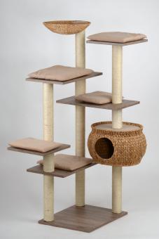 SILVIO DESIGN Katzenkratzbaum Cosy Sky ca. 89 x 95 x 160 cm, braun-beige 