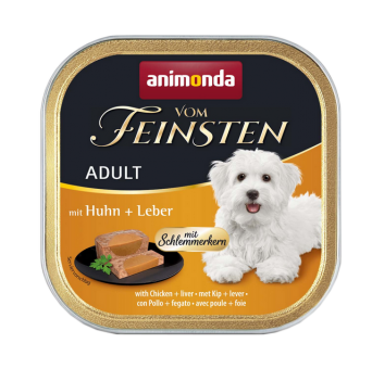 animonda VOM FEINSTEN mit Huhn, Leber für Hunde 22 x 150 g 