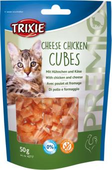 TRIXIE Premio Cubes mit Huhn, Käse für Katzen 50 g 