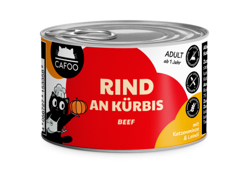 CAFOO mit Rind an Kürbis für Katzen 6 x 200 g 