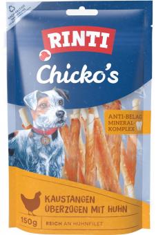 RINTI Chicko Kaustangen Klein Rinderhaut überzogen mit Huhn für Hunde 150 g 