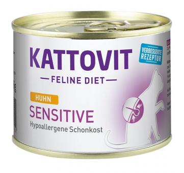 KATTOVIT Feline Diet Sensitive mit Huhn für Katzen 12 x 185 g 