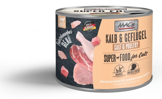 MAC's SUPER FOOD mit Kalb, Geflügel für Katzen 6 x 200 g 