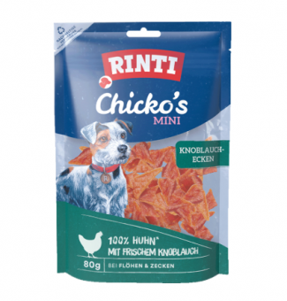 RINTI Chicko's Mini Knoblauchecken mit Huhn für Hunde 12 x 80 g 
