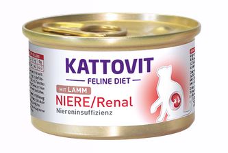 KATTOVIT Feline Diet Niere/Renal mit Lamm für Katzen 12 x 85 g 