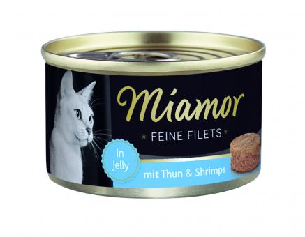 Miamor FEINE FILETS mit Thunfisch, Shrimps für Katzen 24 x 100 g 