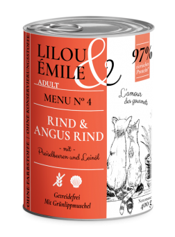 Lilou & Émile mit Rind, Angus-Rind für Katzen 6 x 400 g 