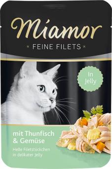 Miamor FEINE FILETS mit Thunfisch, Gemüse für Katzen 24 x 100 g 