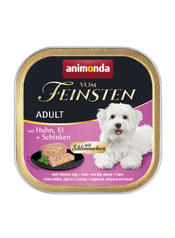 animonda VOM FEINSTEN ADULT mit Huhn, Ei und Schinken für Hunde 22 x 150 g 