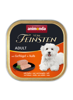animonda VOM FEINSTEN mit Geflügel, Kalb für Hunde 22 x 150 g 