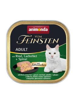 animonda VOM FEINSTEN mit Rind, Lachsfilet und Spinat für Katzen 32 x 100 g 