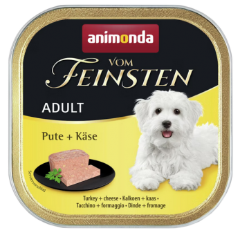 animonda VOM FEINSTEN ADULT mit Pute, Käse für Hunde 22 x 150 g 
