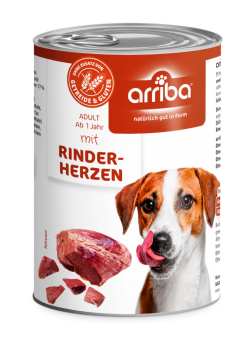 arriba mit Rinderherzen für Hunde 6 x 400 g 