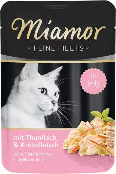 Miamor FEINE FILETS mit Thunfisch, Krebsfleisch für Katzen 24 x 100 g 