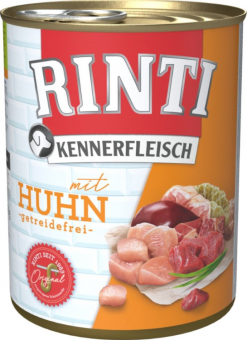 RINTI KENNERFLEISCH mit Huhn für Hunde 12 x 800 g 