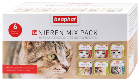 beaphar Nierendiät 6x100g Schale im MixPack für Katzen 