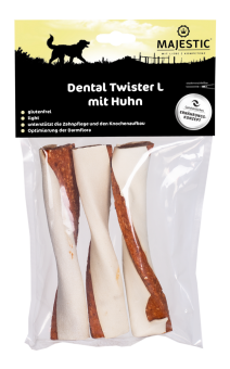MAJESTIC Dental Twister L mit Huhn für Hunde 300 g 