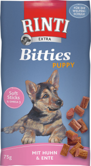 RINTI Bitties Puppy Softsticks mit Huhn, Ente für Hunde 75 g 