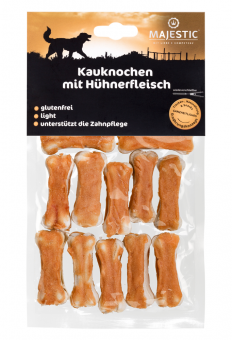MAJESTIC Kauknochen mit Hühnerfleisch für Hunde 120 g 