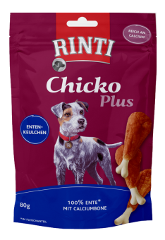 RINTI Chicko Plus Entenkeulchen mit Calciumbone für Hunde 12 x 80 g 