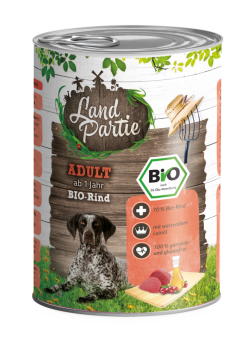 LandPartie Bio  mit Bio-Rind, Zucchini für Hunde 6 x 400 g 
