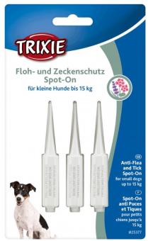 TRIXIE Floh- und Zeckenschutz Spot-On 3x1,5ml für kleine Hunderassen 