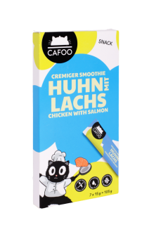 CAFOO Cremiger Smoothie mit Huhn, Lachs für Katzen 7 x 15 g 